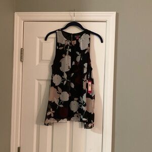 Floral Sleeveless Women's Top - Black and Gray